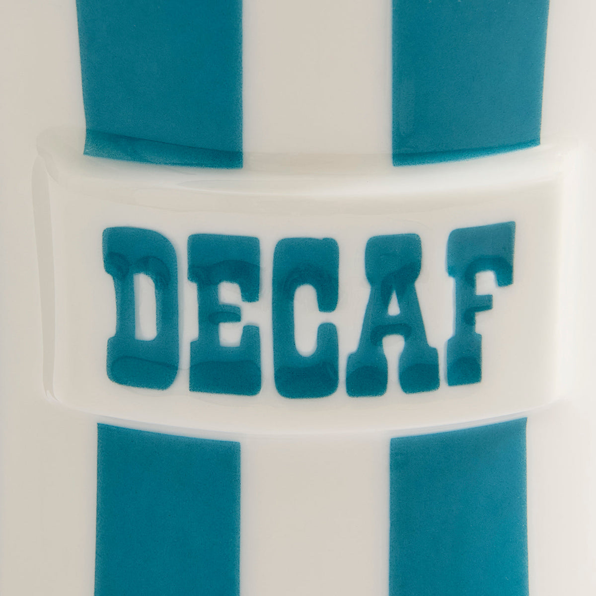 Decaf Coffee Mug, Porcelain Bold Typography Statement Mug