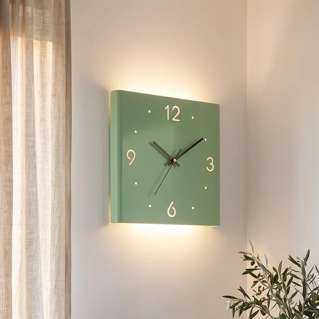 Backlit Wall Clock Lamp, Motion Sensor LED Night Light