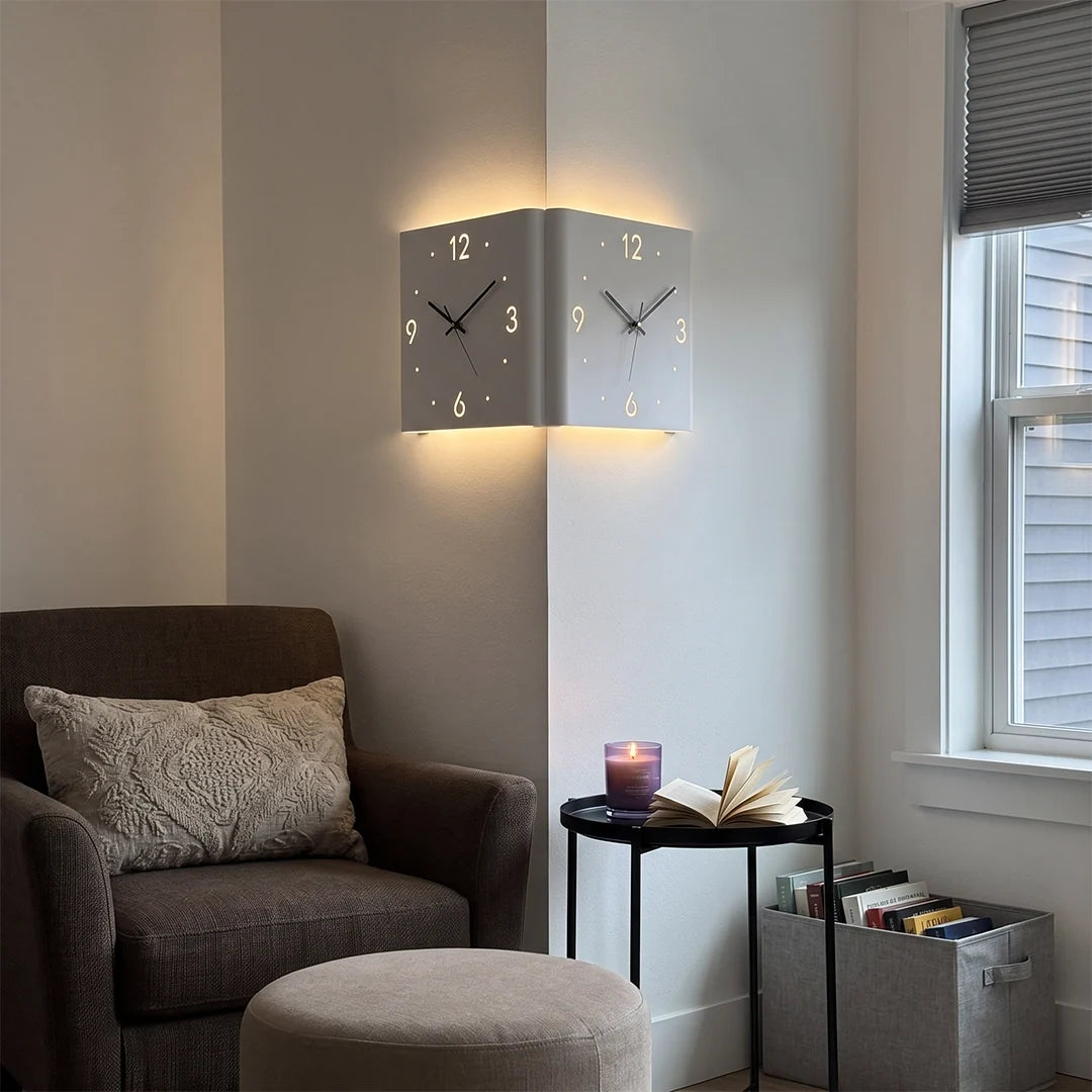 Backlit Wall Clock Lamp, Motion Sensor LED Night Light
