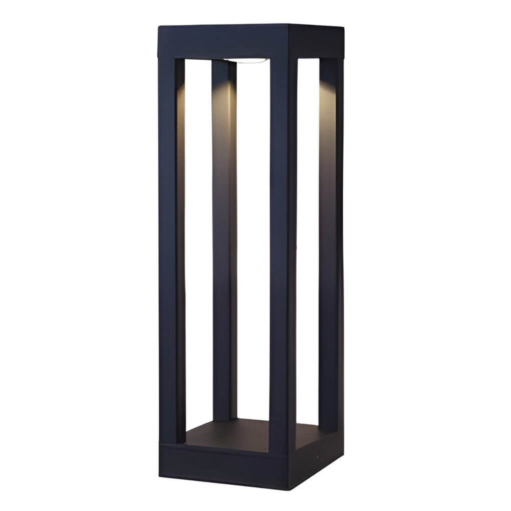 Black LED Bollard Light, Modern Garden Path Post Light