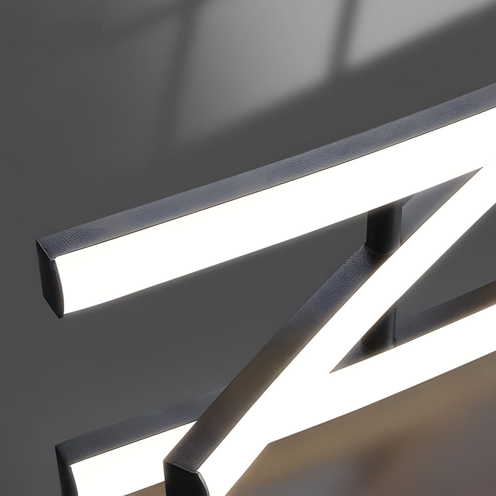 Linear Pendant Light, Rippled LED Remote Dimmable Kitchen