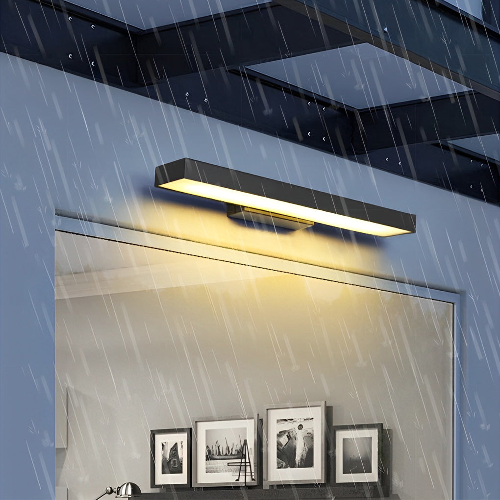 Outdoor LED Linear Wall Light, Black Motion Sensor Sconce