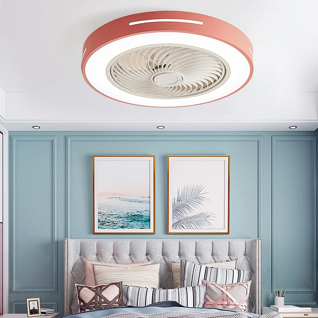 Bauhaus Ceiling Fan with Light, Colorful Flush Mount Fan