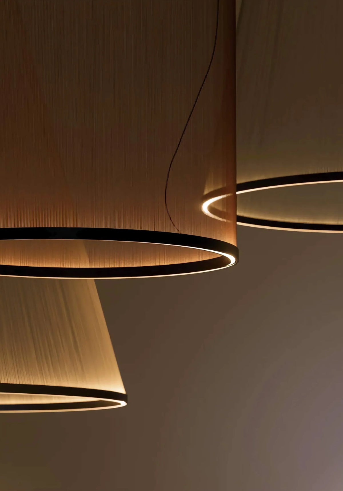 Woven Thread Pendant Light, Tall Fabric Staircase Light