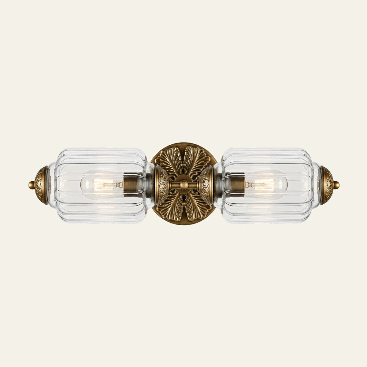 Milk Glass Vanity Light, Art Deco 2-Light Brass or Black