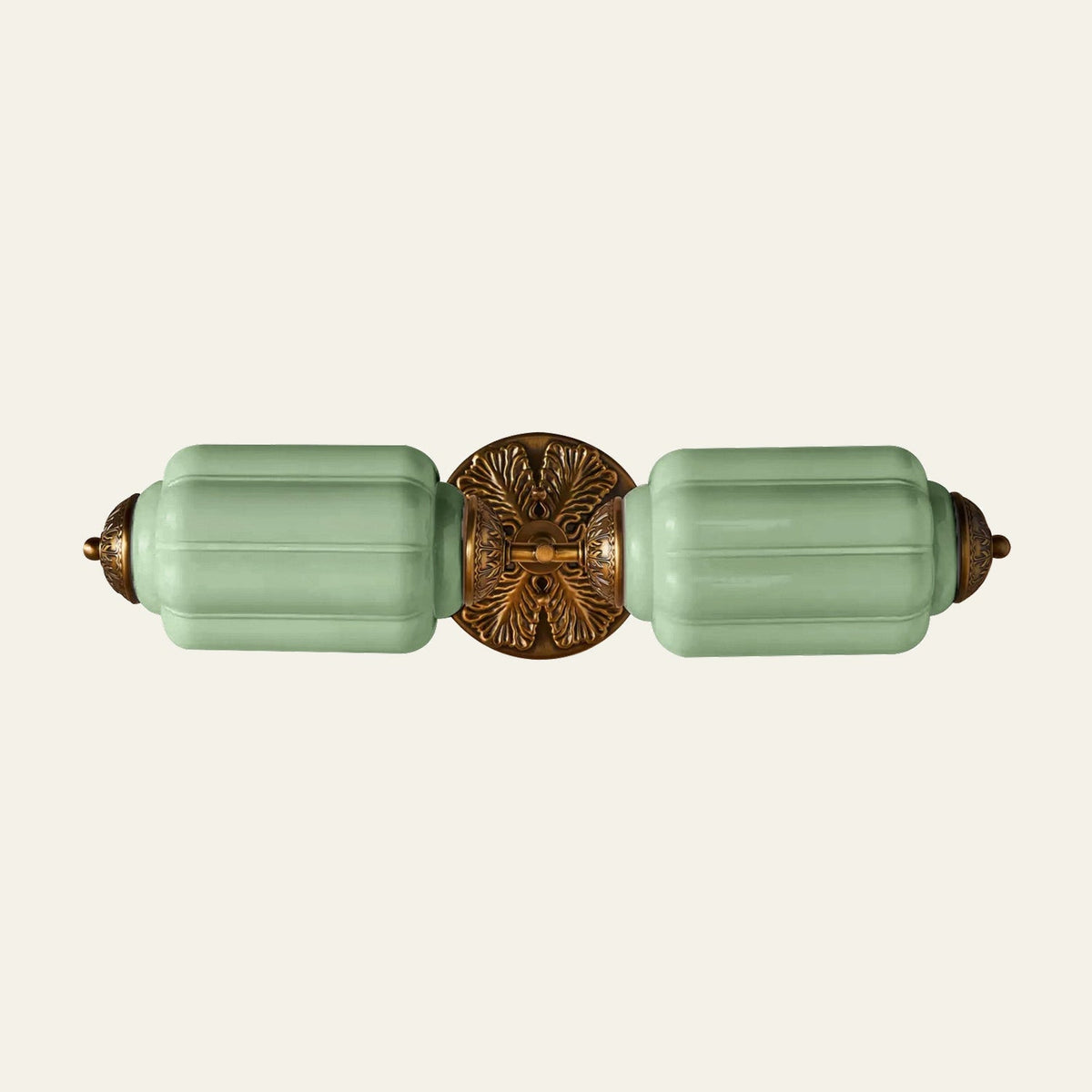 Milk Glass Vanity Light, Art Deco 2-Light Brass or Black