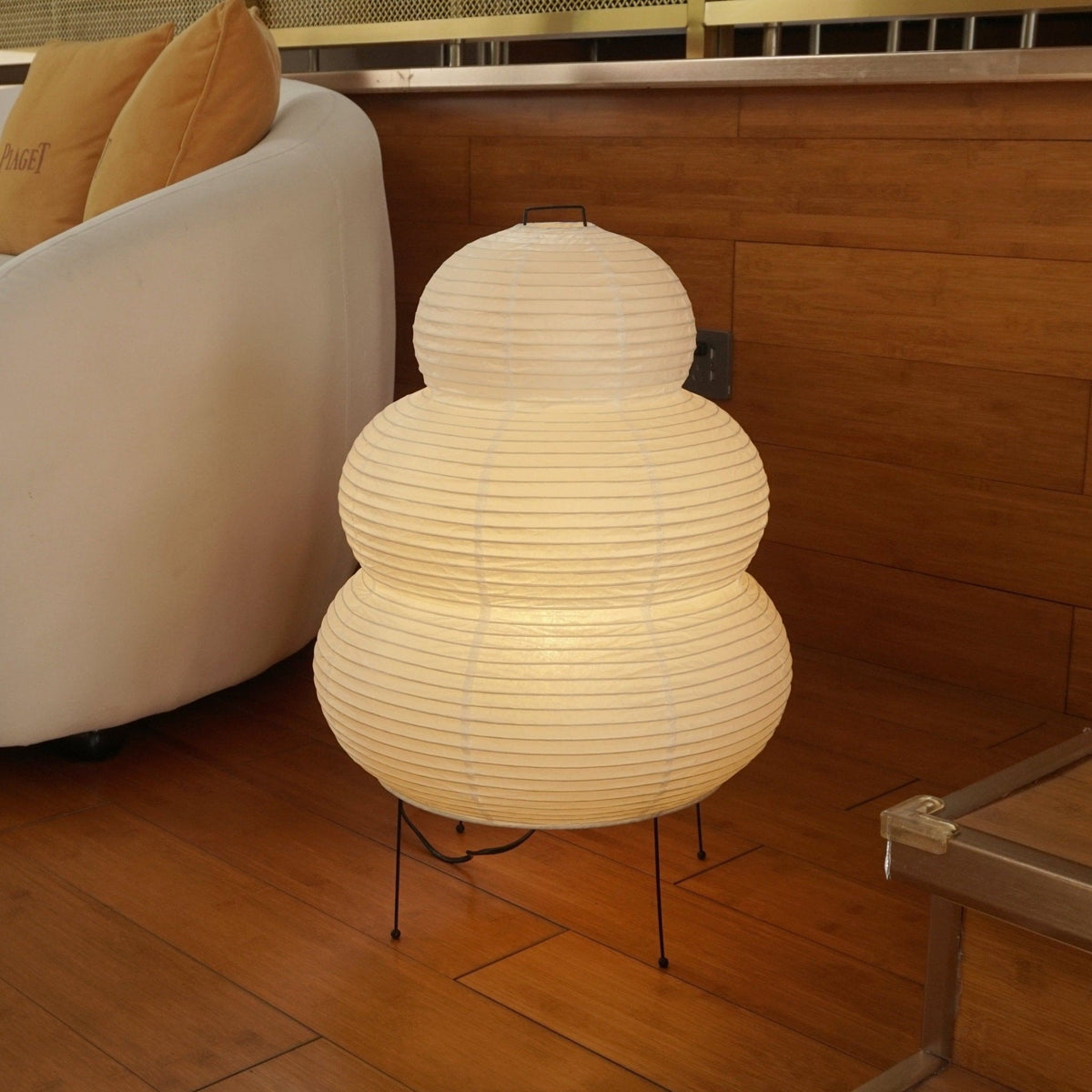 Mulberry Paper Lantern Table Lamp, Japanese Style Plug-In