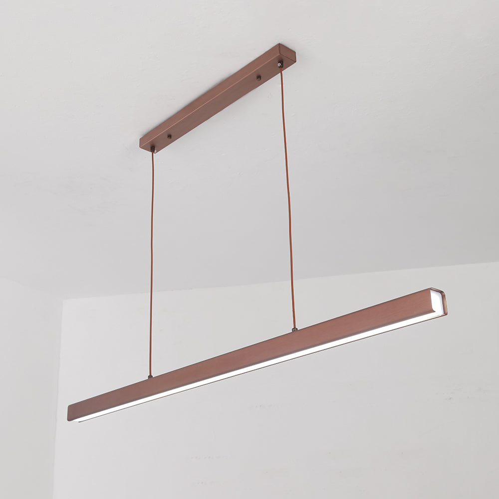 Linear LED Pendant Light, Black or Brown Dining Table Lamp