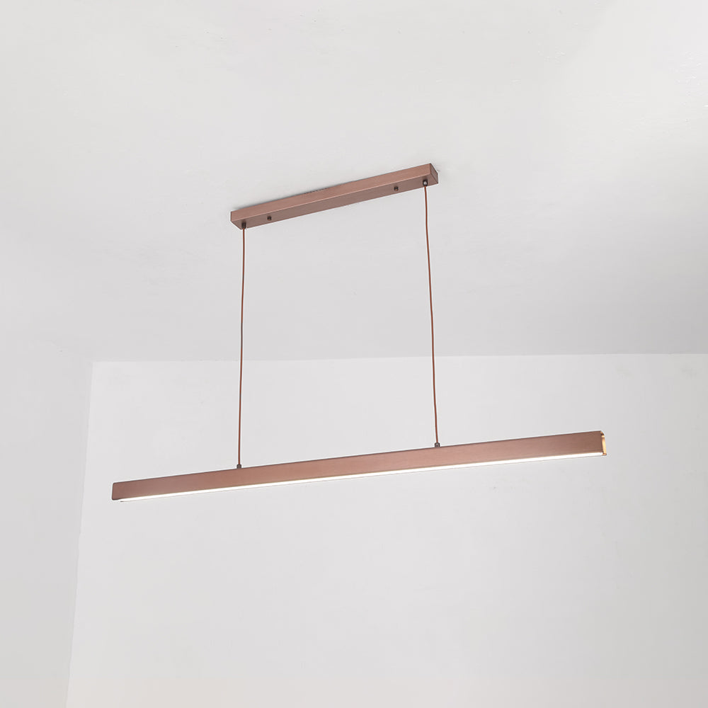 Linear LED Pendant Light, Black or Brown Dining Table Lamp