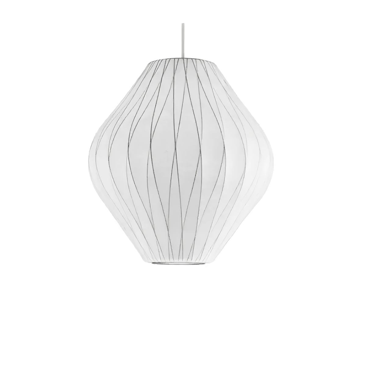 Silk Bubble Pendant Light, Mid Century Bubble Lamp Shade