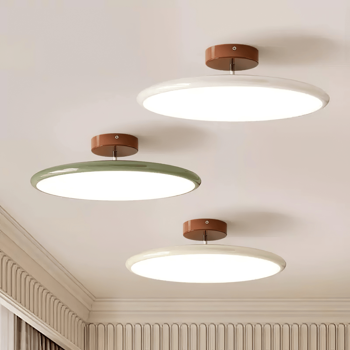 Bauhaus Swivel Arm Ceiling Light, Dimmable LED Disc Lamp