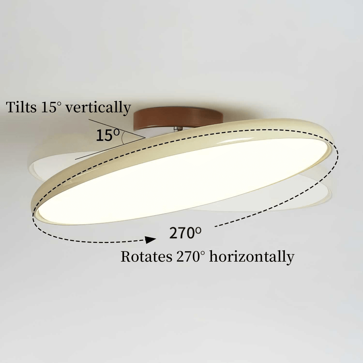 Bauhaus Swivel Arm Ceiling Light, Dimmable LED Disc Lamp