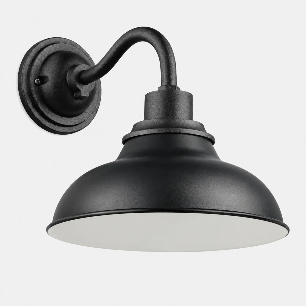 Outdoor Barn Light, 12 in Gooseneck Dome Metal Wall Sconce