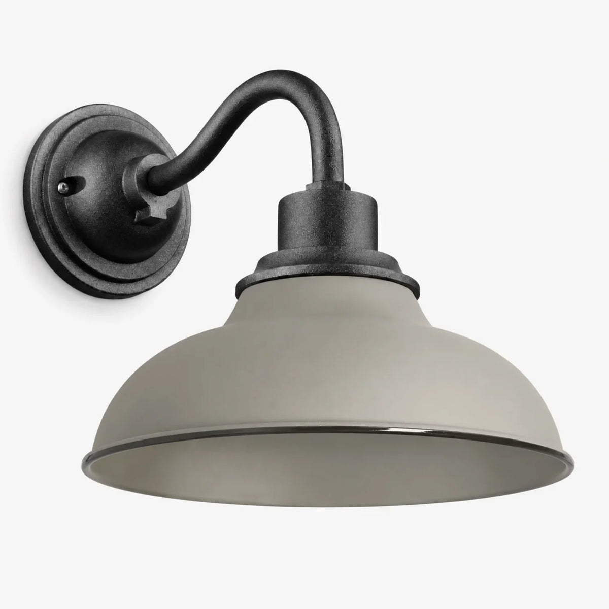 Outdoor Barn Light, 12 in Gooseneck Dome Metal Wall Sconce