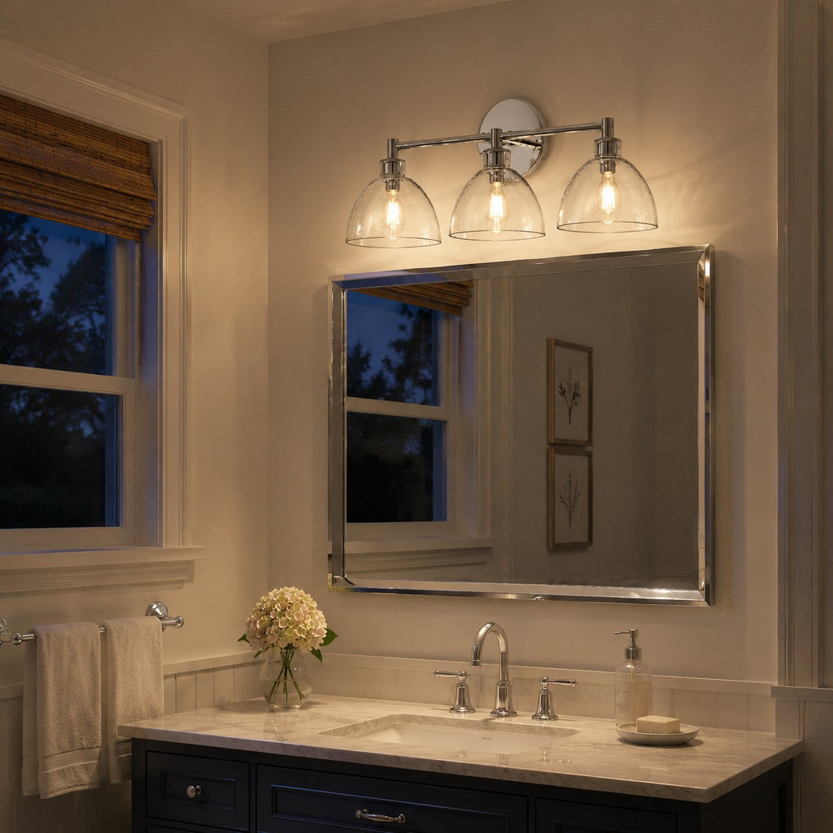 Glass Vanity Light, Hand-Blown Glass Wall Sconce, 1-3 Light