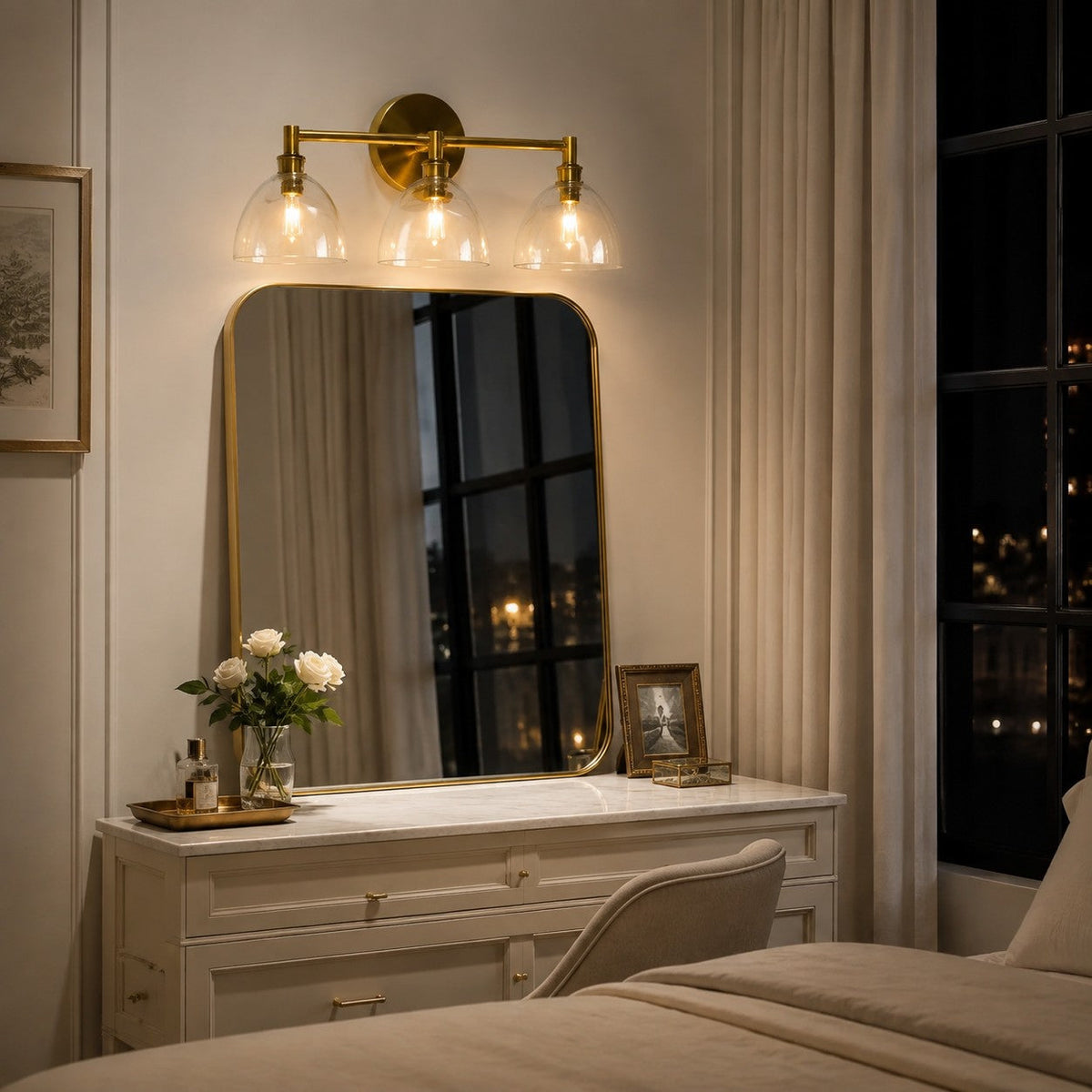 Glass Vanity Light, Hand-Blown Glass Wall Sconce, 1-3 Light