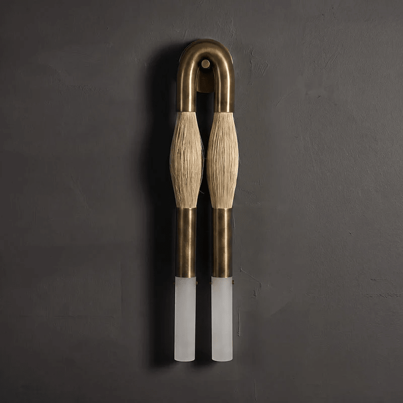 Horsehair Wall Sconce, Sculptural Faux Mane Iron Wall Light
