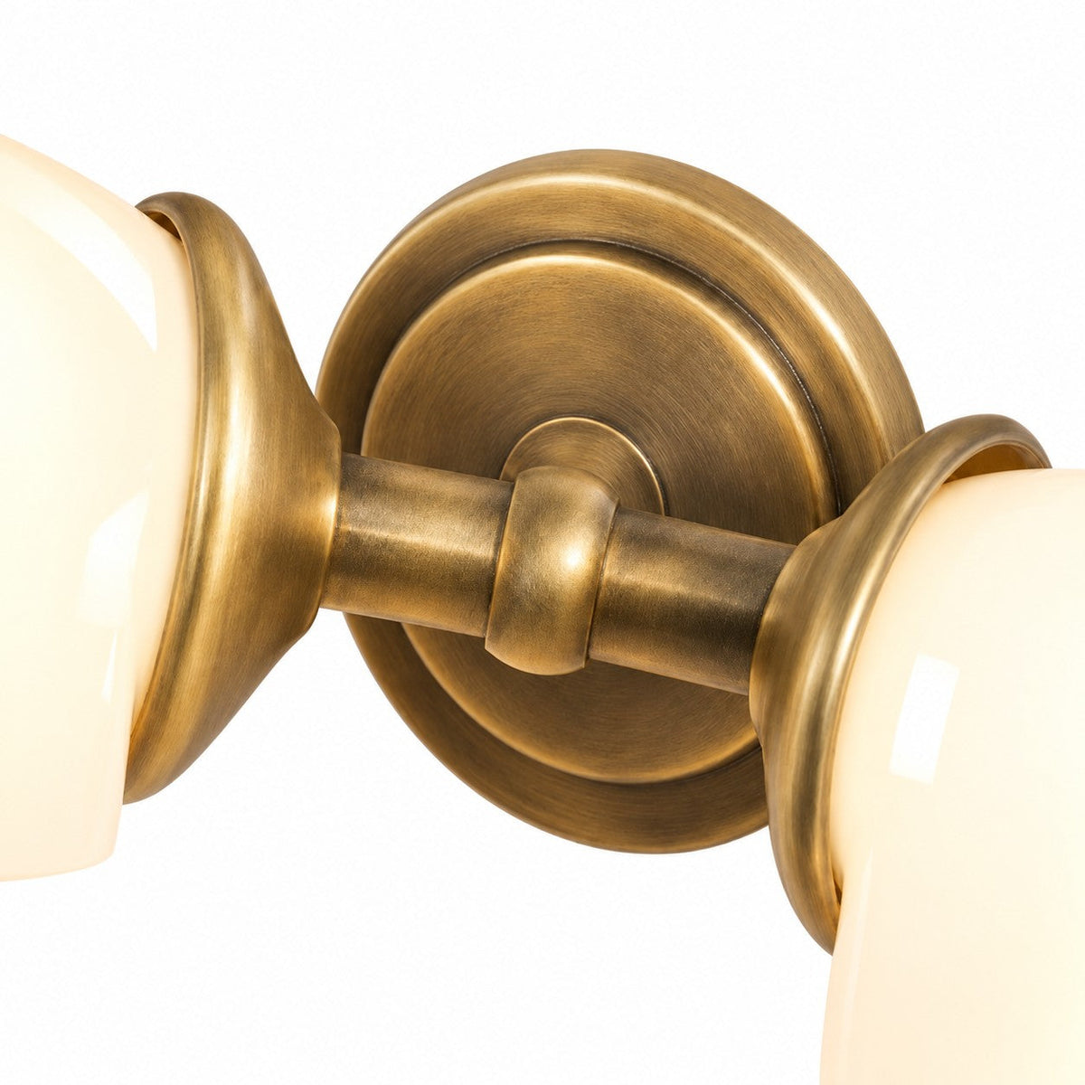 Milk Glass Vanity Light, 2-Light Bathroom Wall Sconce