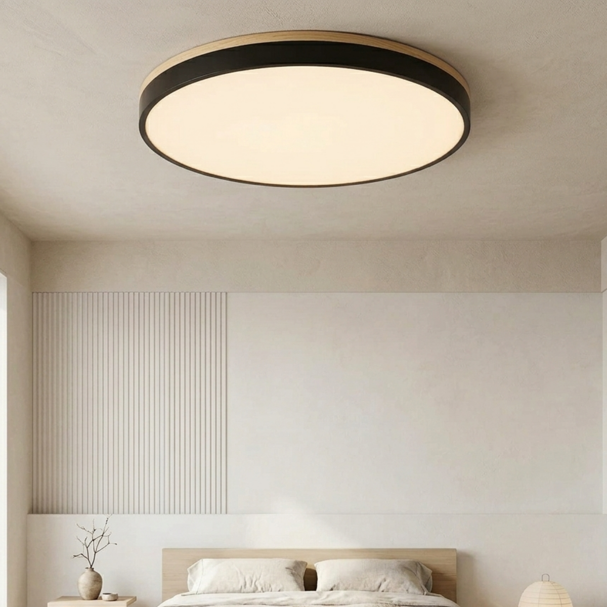 Bauhaus Disc Ceiling Light, Flat Round Flush Mount Lamp