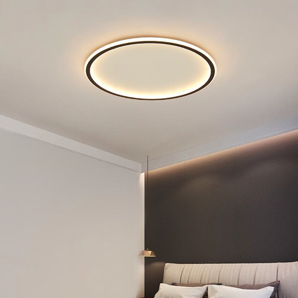 Round LED Ceiling Light, Scandinavian Dimmable Flush Mount