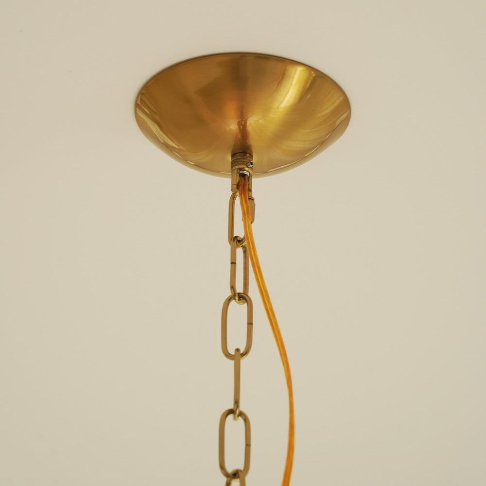 Plaster Trumpet Pendant Light, Wabi-Sabi Gold Leaf Lamp