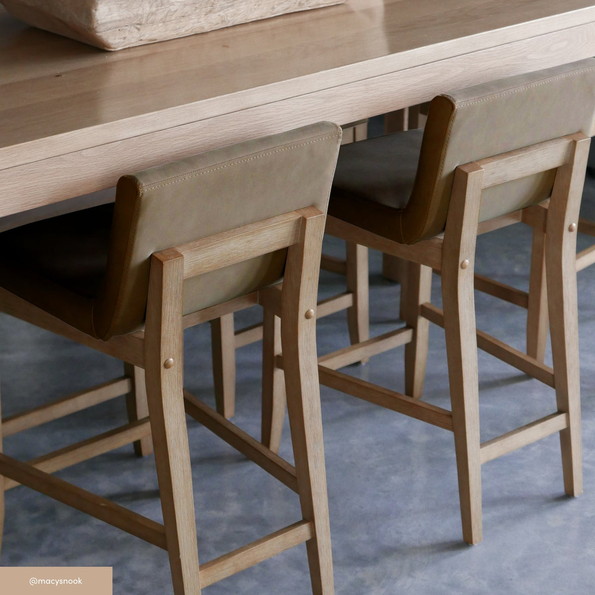 Faux Suede Counter Stool, Light Brown Wood Kitchen Stool