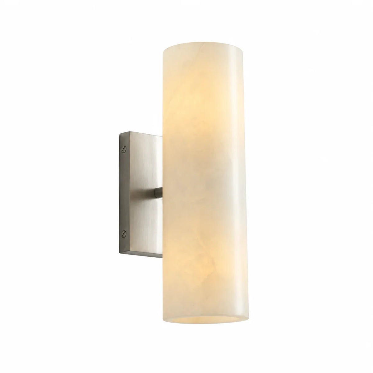 Alabaster Tube Wall Sconce, Single Cylinder, Glass or Stone