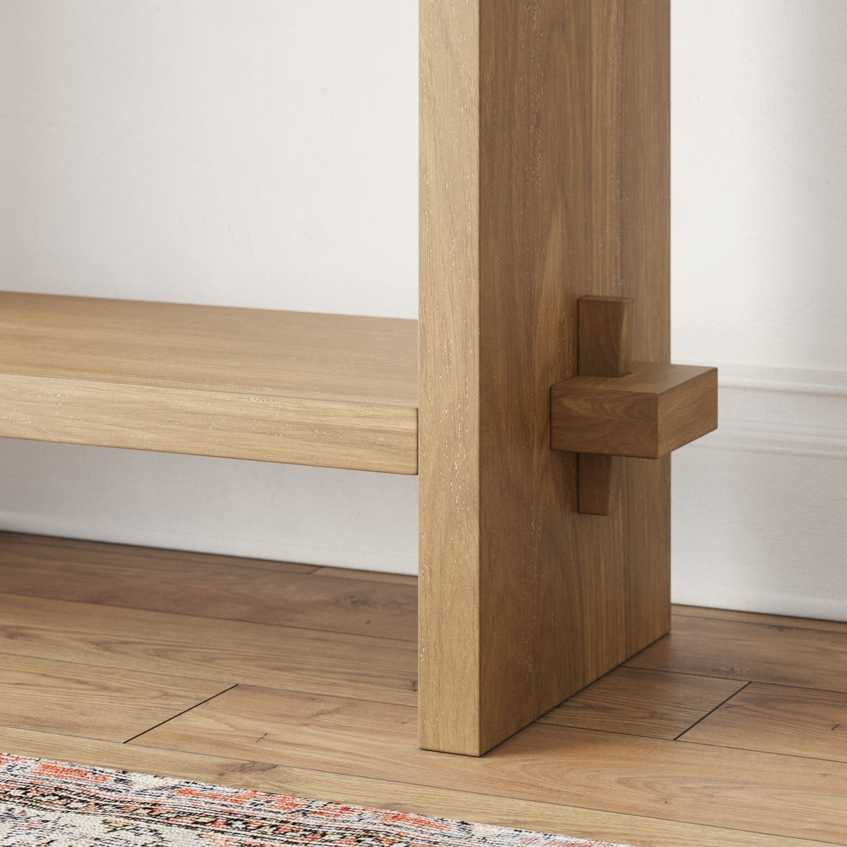 Rustic Wood Console Table, Light Brown Entryway Table
