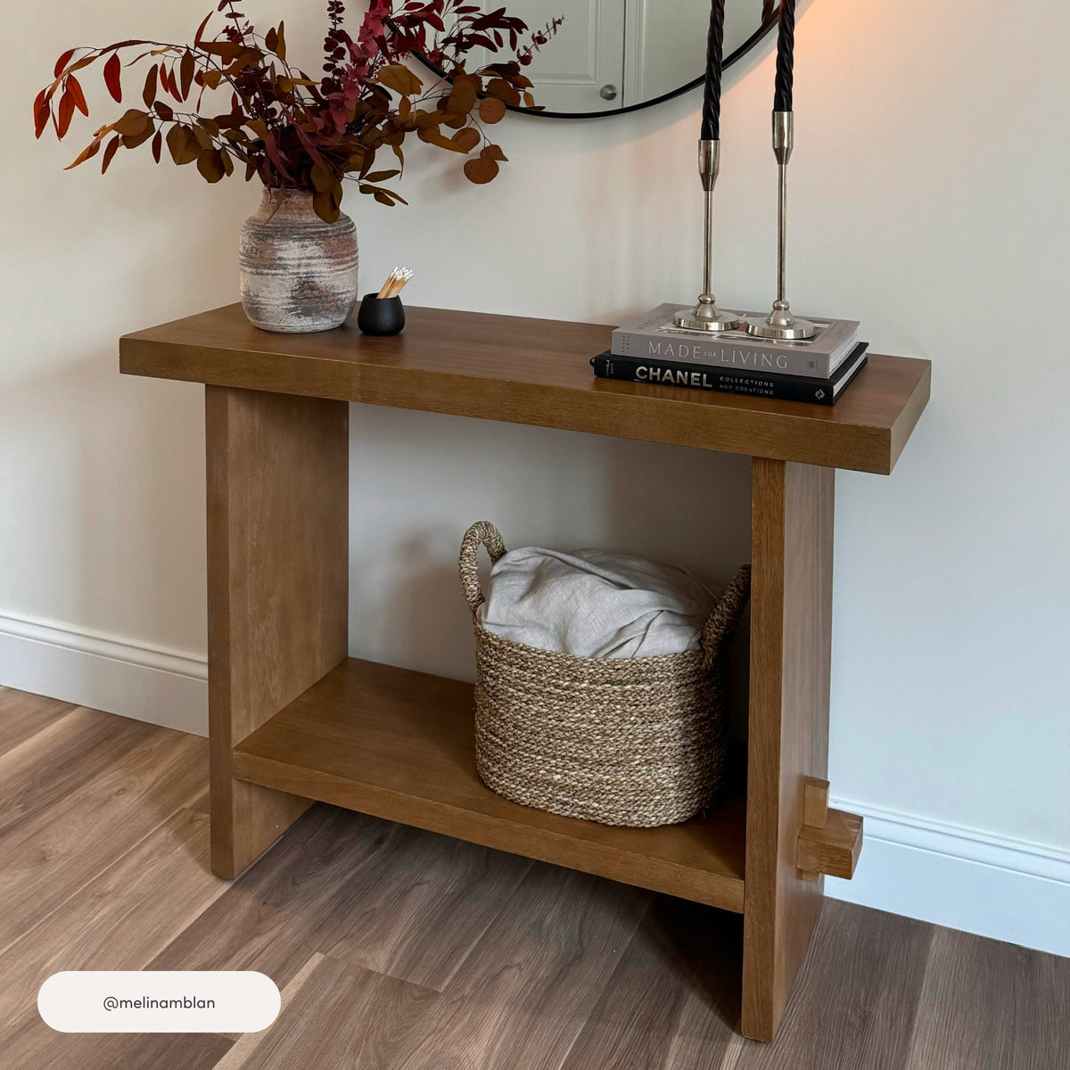 Rustic Wood Console Table, Light Brown Entryway Table