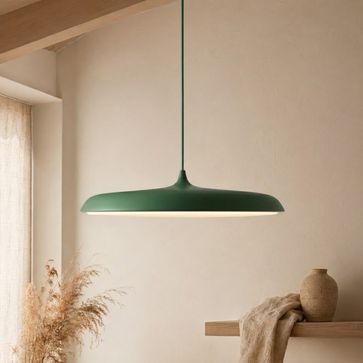 Bauhaus Disc Pendant Light, Slim UFO LED Metal Hanging Lamp