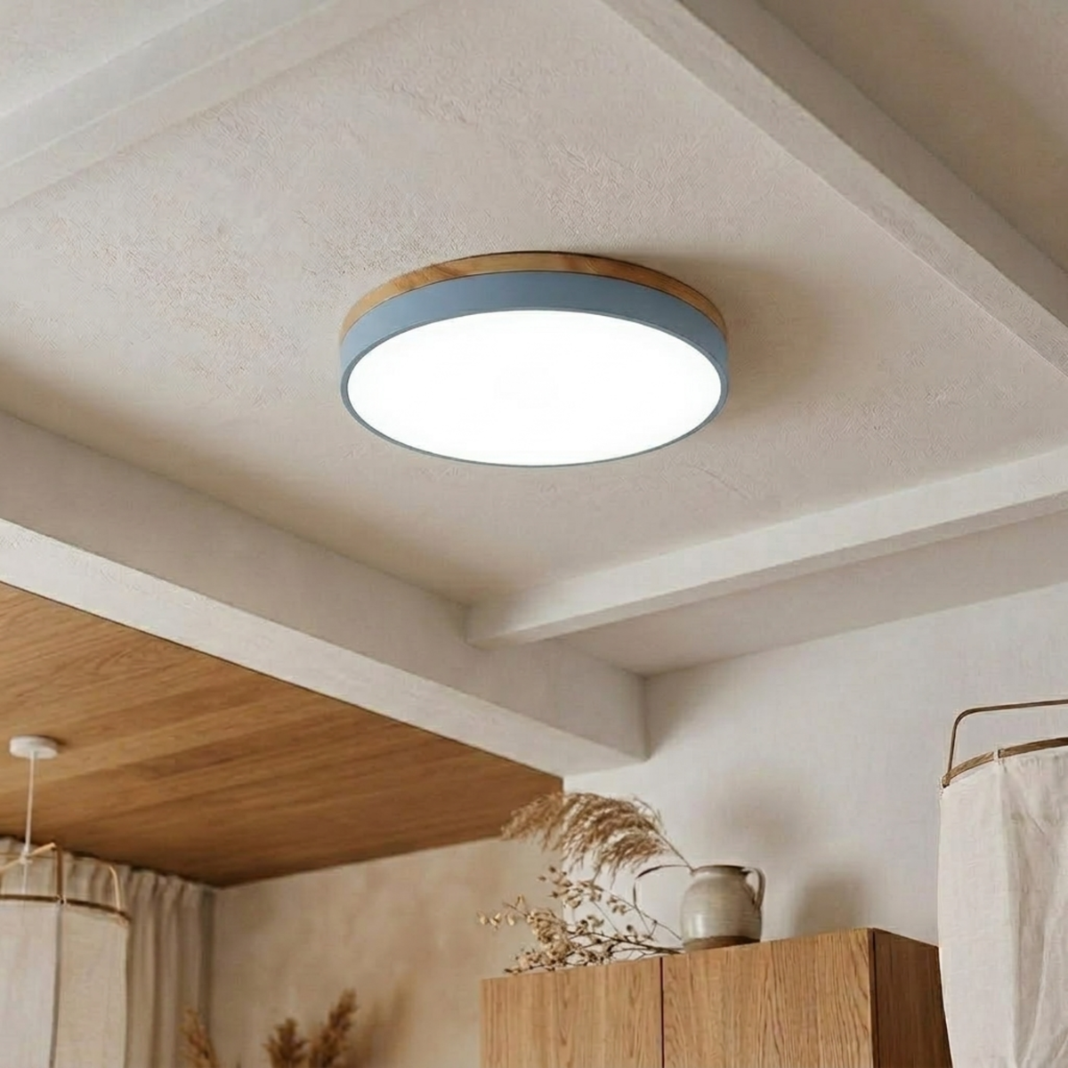 Bauhaus Disc Ceiling Light, Flat Round Flush Mount Lamp