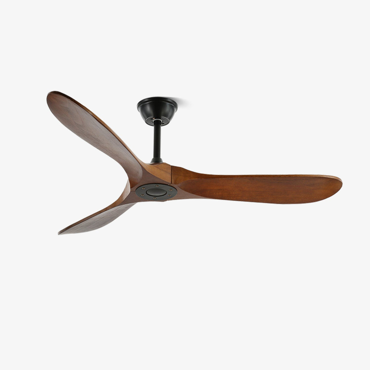Propeller Ceiling Fan, Walnut Wood Blades, Quiet DC Motor