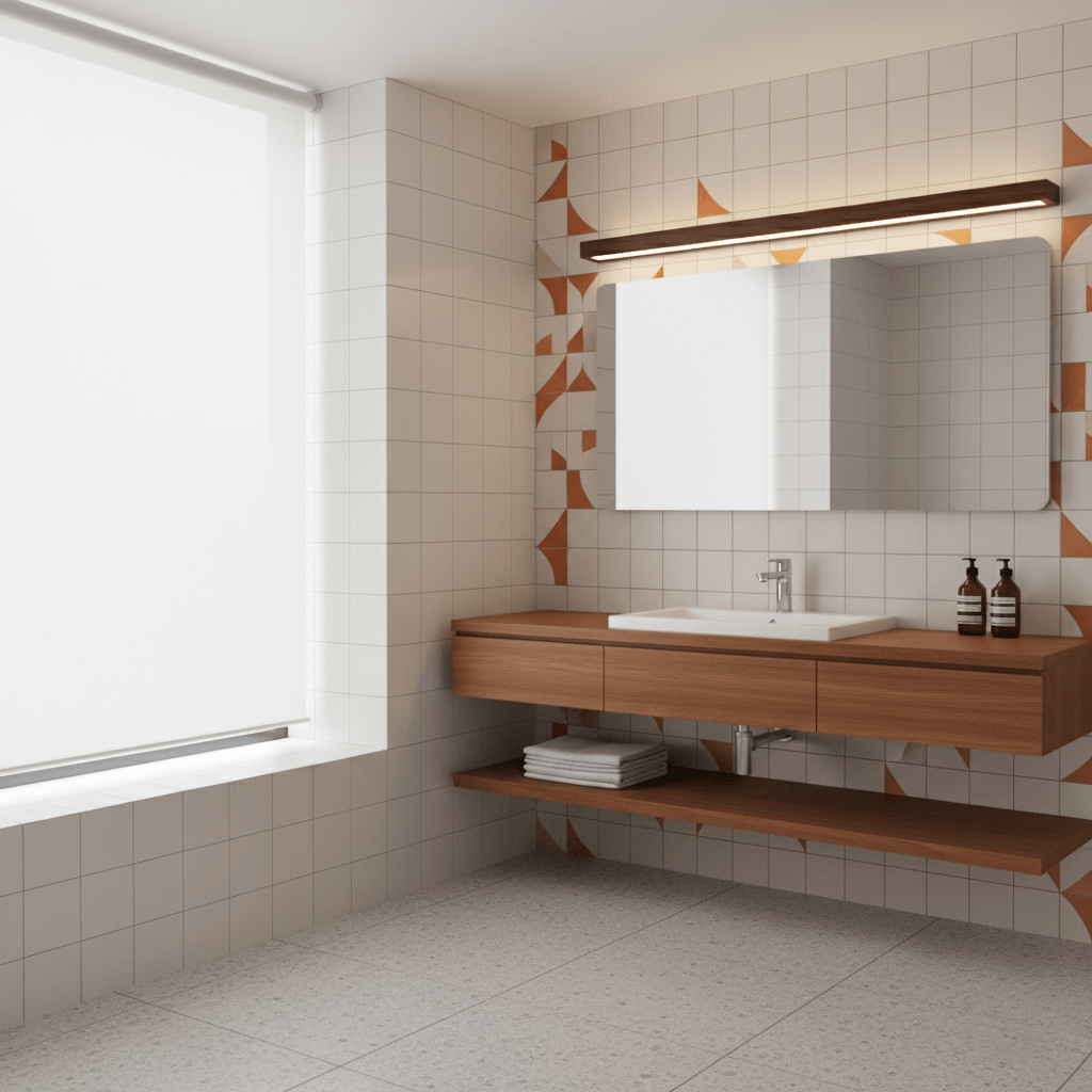 Linear Wood LED Wall Light, Dimmable Up Down Vanity Light