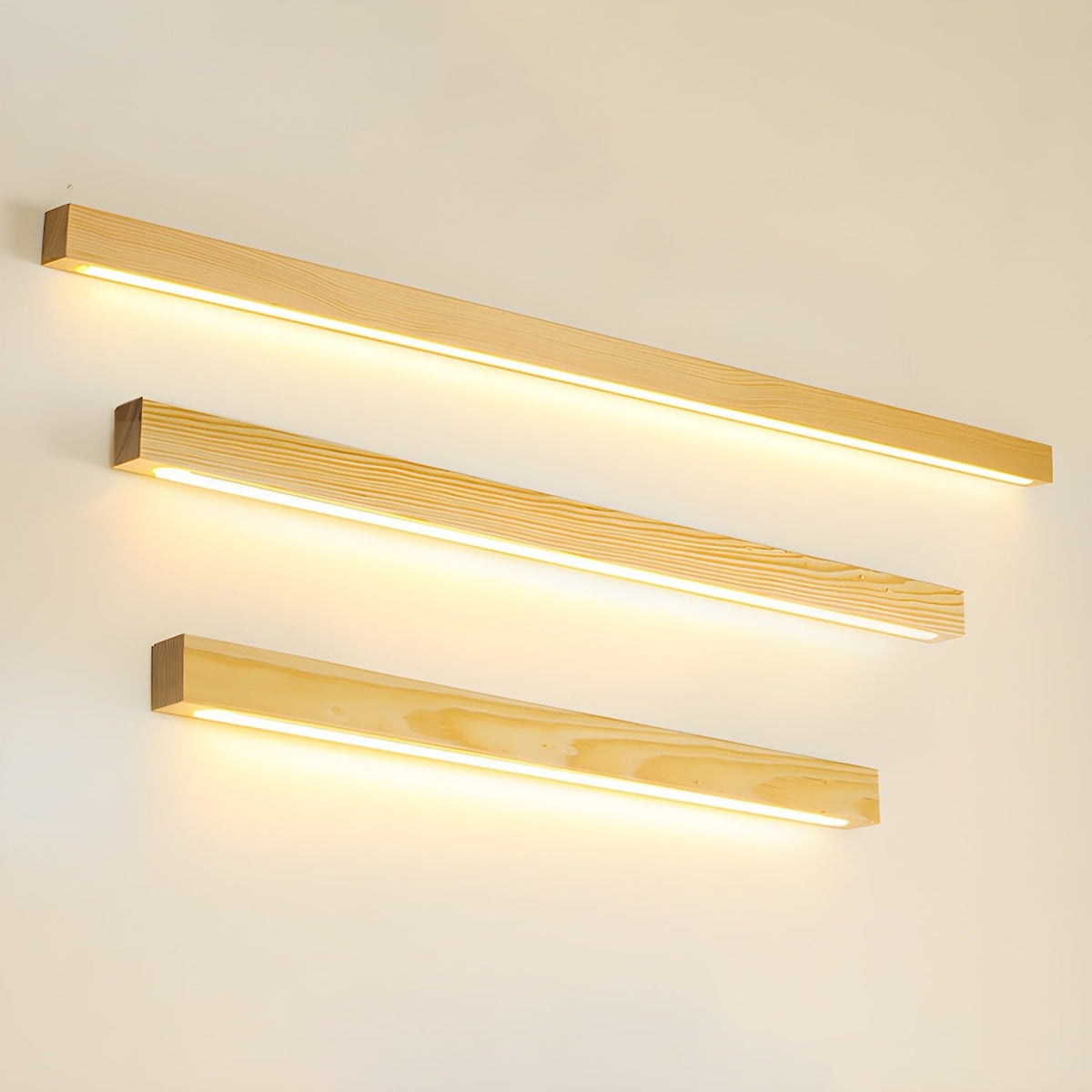 Linear Wood LED Wall Light, Dimmable Up Down Vanity Light