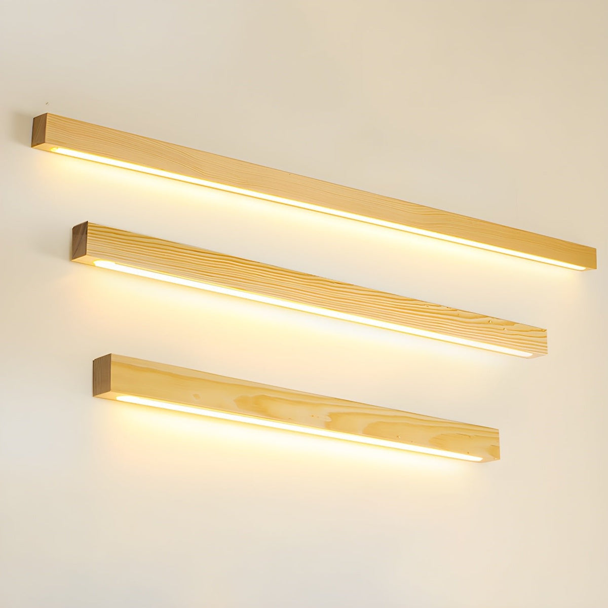 Linear Wood LED Wall Light, Dimmable Up Down Vanity Light