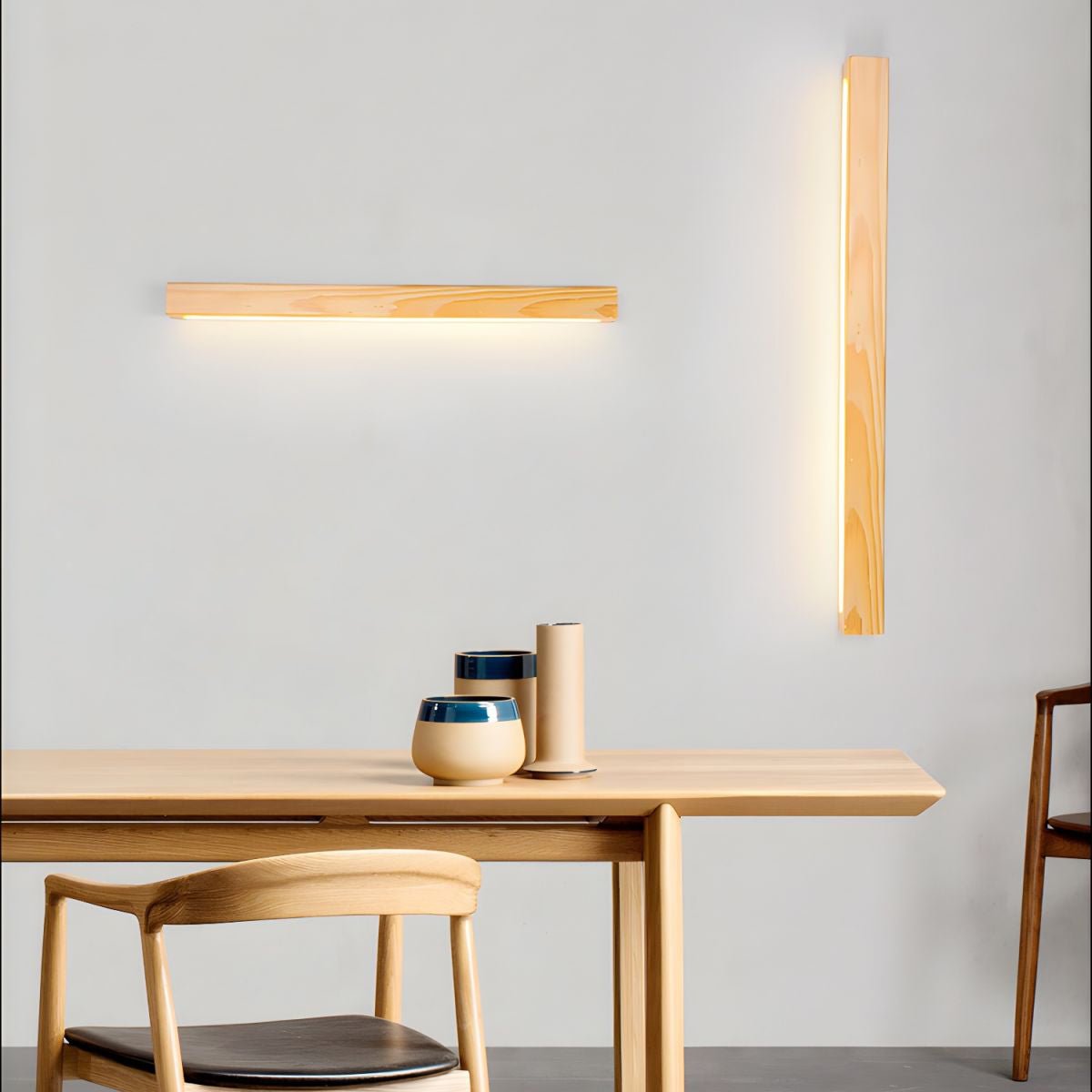 Linear Wood LED Wall Light, Dimmable Up Down Vanity Light