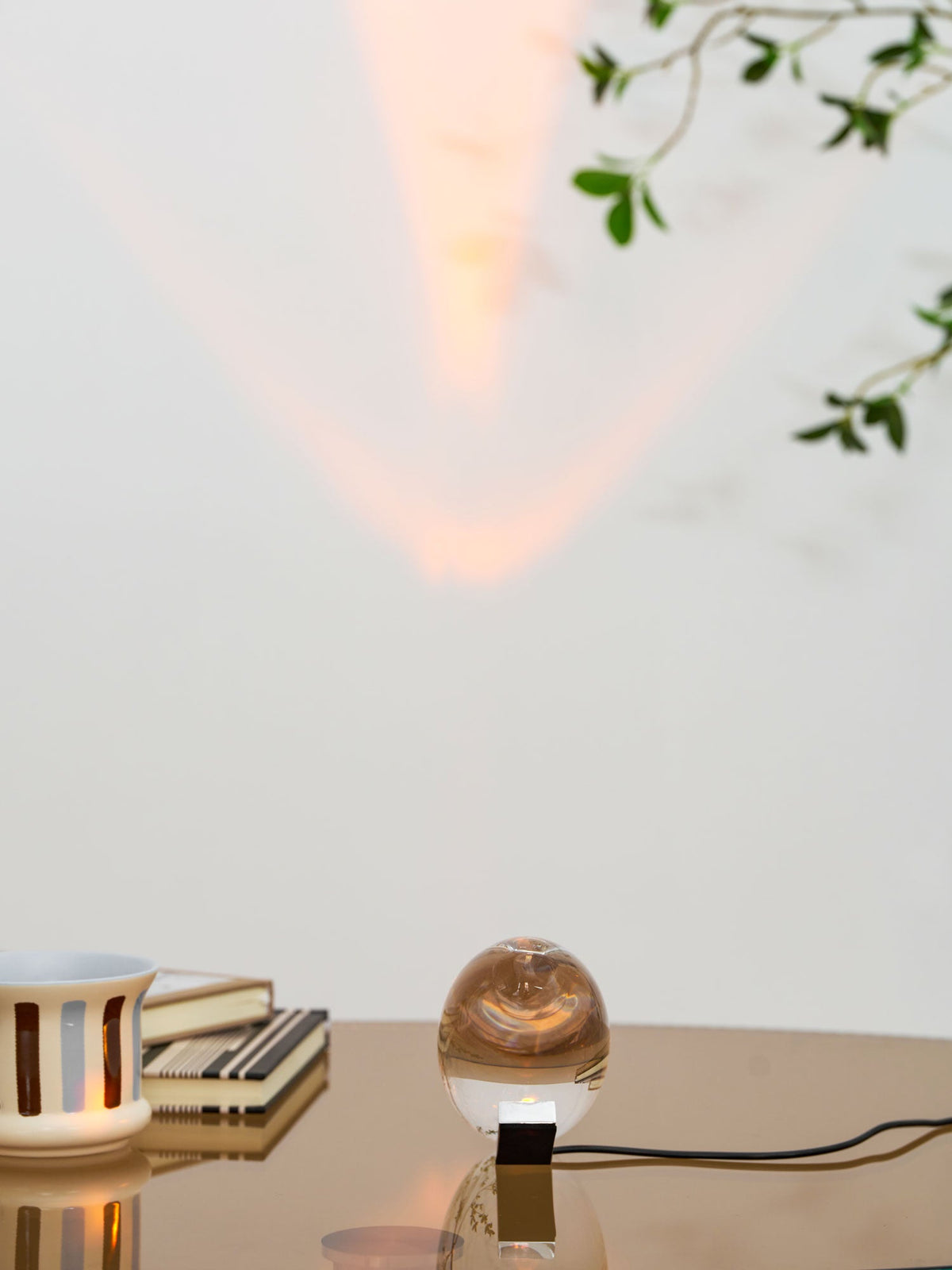 Crystal Glass Pebble Table Lamp, Sunset & Warm Night Light
