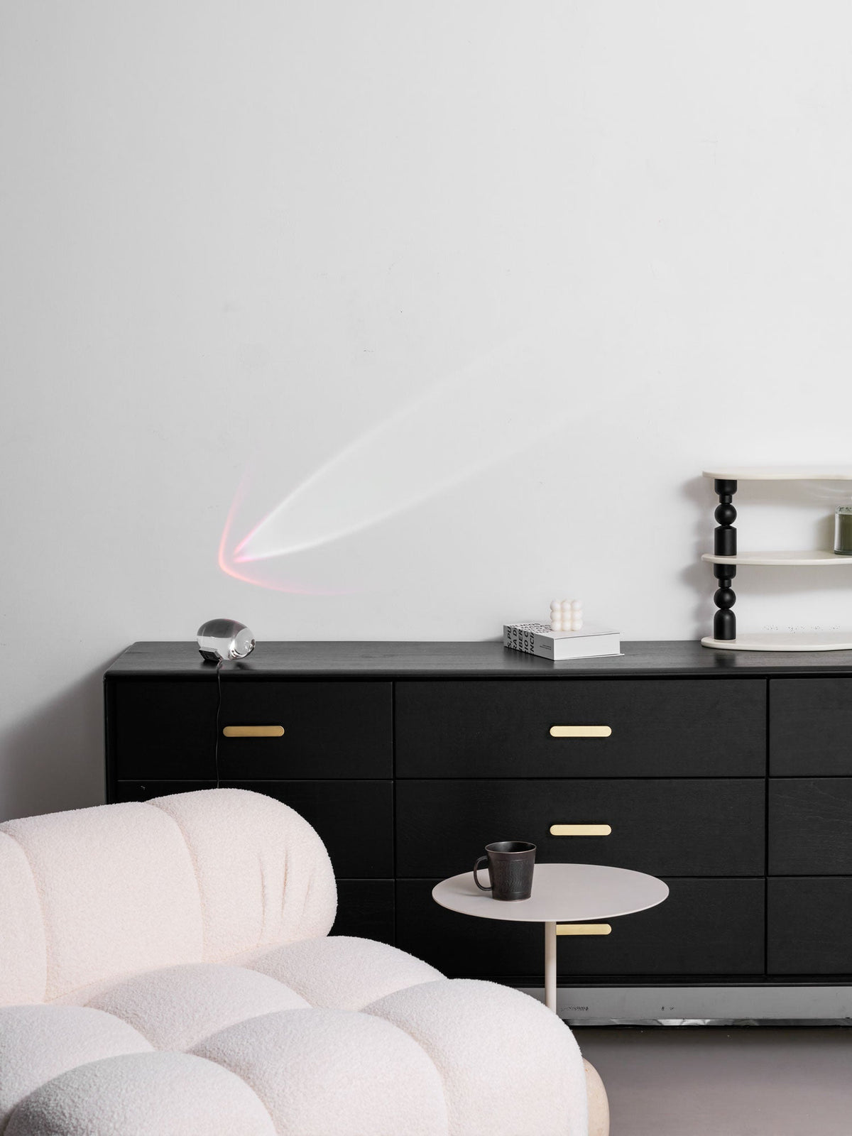 Crystal Glass Pebble Table Lamp, Sunset & Warm Night Light