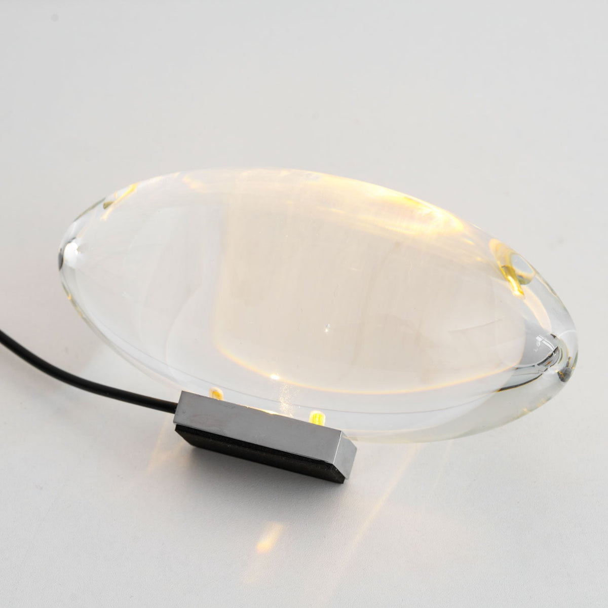 Crystal Glass Pebble Table Lamp, Sunset & Warm Night Light