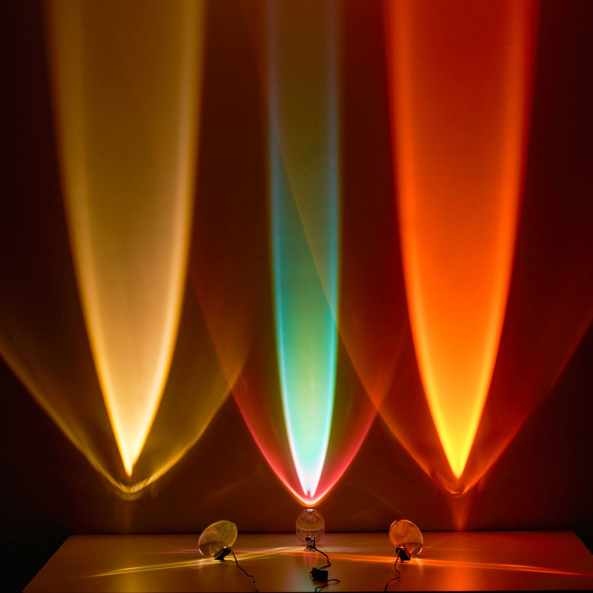 Crystal Glass Pebble Table Lamp, Sunset & Warm Night Light