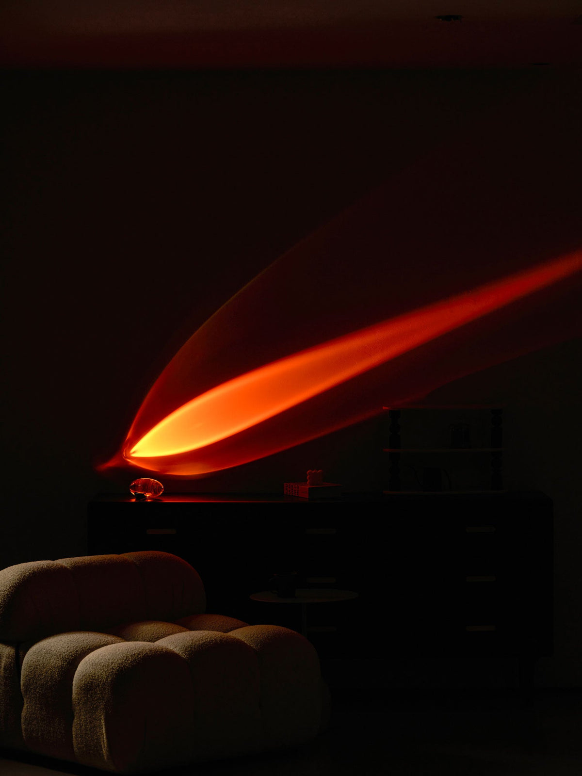 Crystal Glass Pebble Table Lamp, Sunset & Warm Night Light