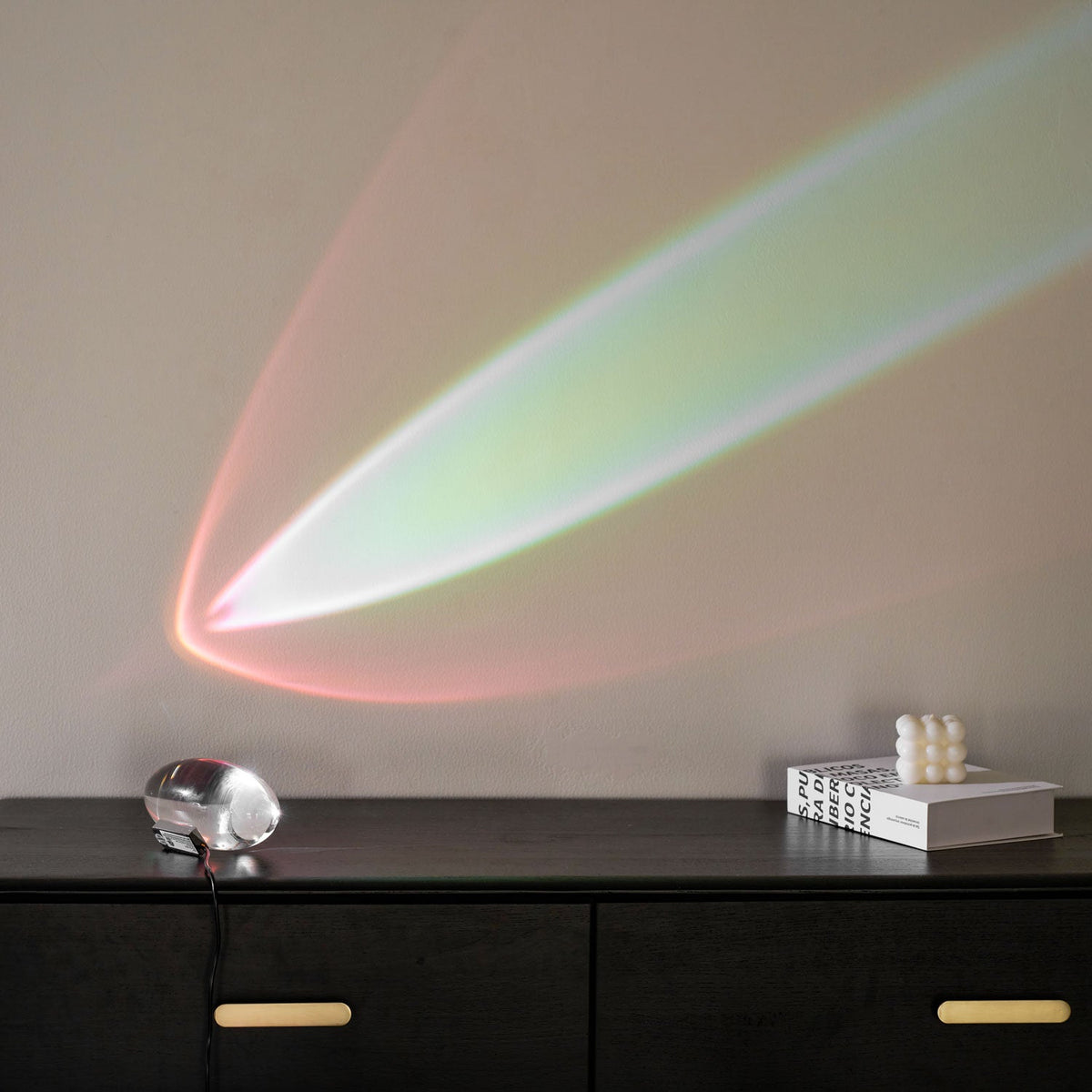 Crystal Glass Pebble Table Lamp, Sunset & Warm Night Light