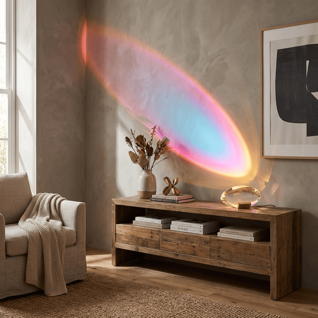 Crystal Glass Pebble Table Lamp, Sunset & Warm Night Light