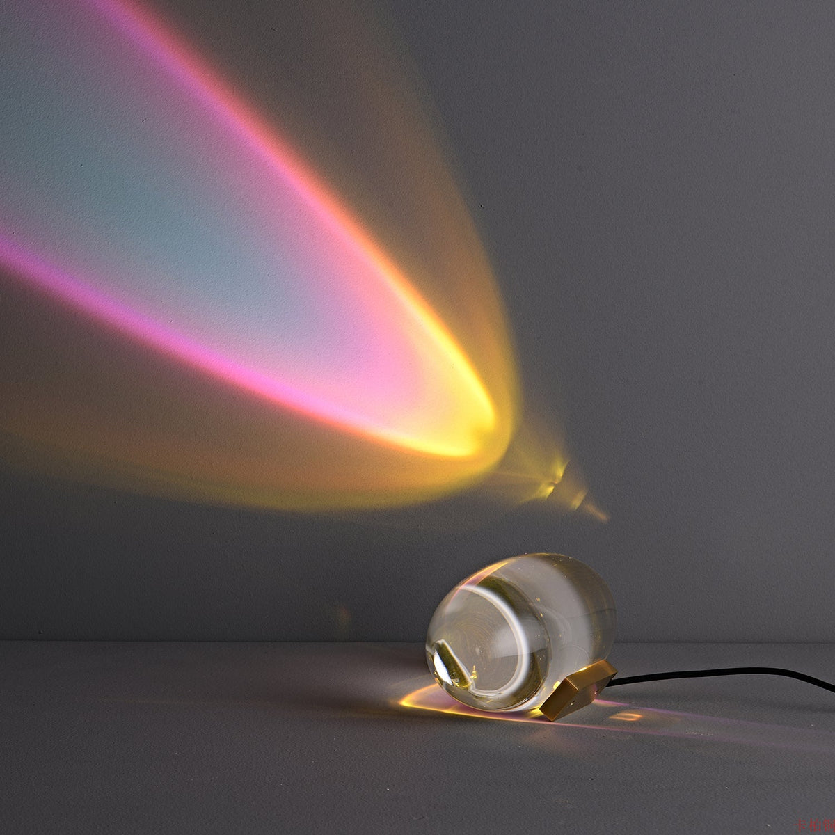Crystal Glass Pebble Table Lamp, Sunset & Warm Night Light