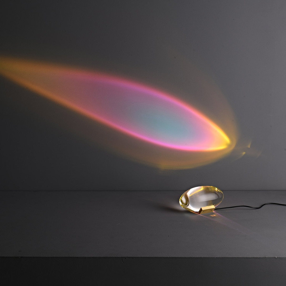 Crystal Glass Pebble Table Lamp, Sunset & Warm Night Light