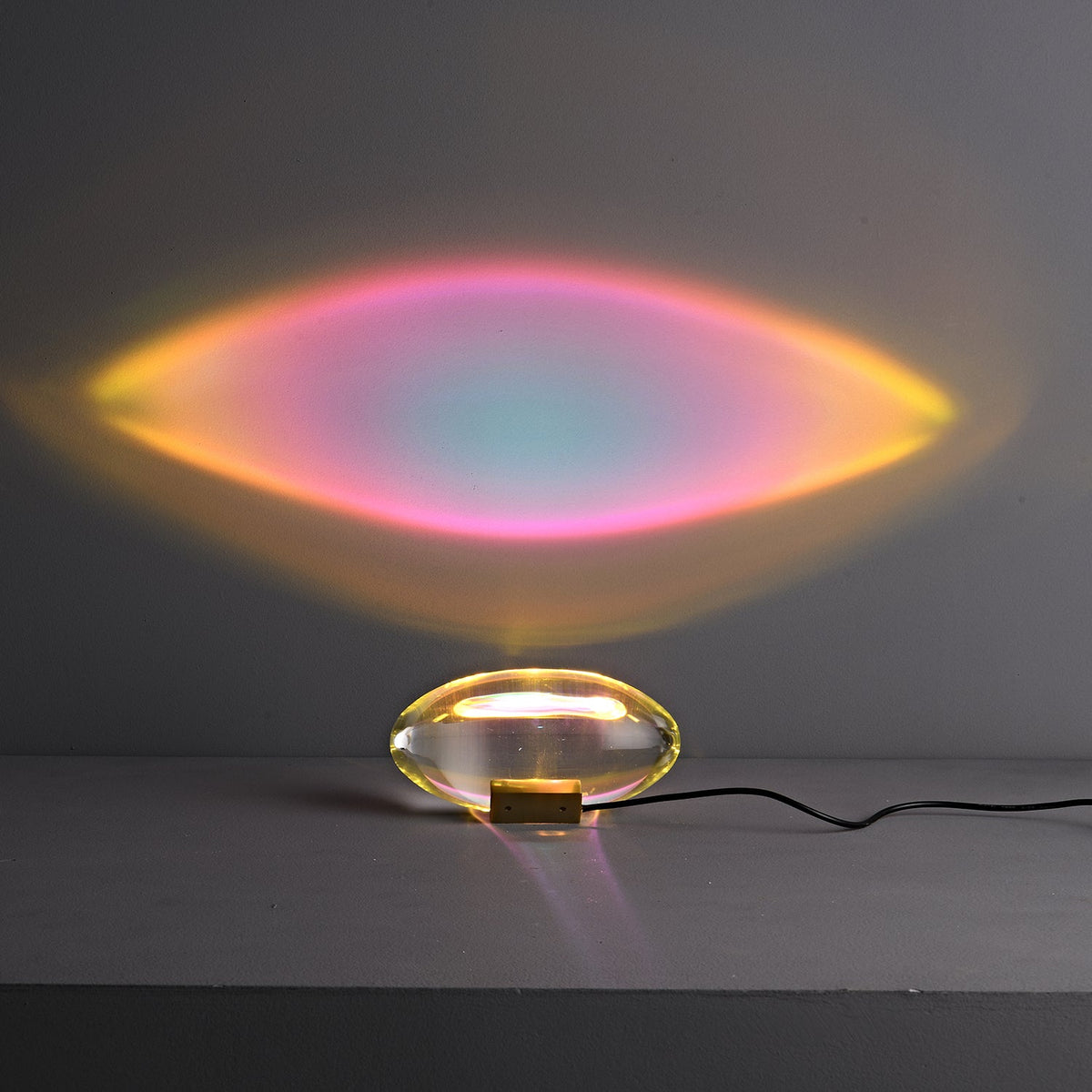 Crystal Glass Pebble Table Lamp, Sunset & Warm Night Light