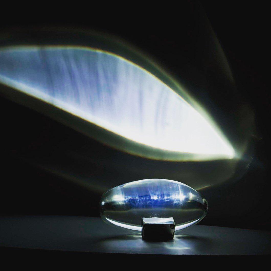 Crystal Glass Pebble Table Lamp, Sunset & Warm Night Light