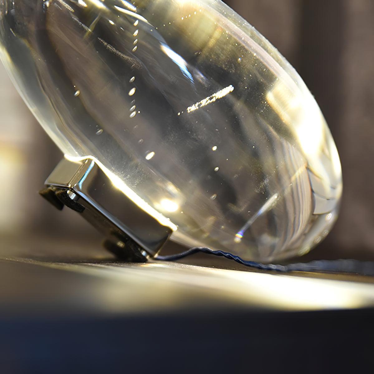 Crystal Glass Pebble Table Lamp, Sunset & Warm Night Light