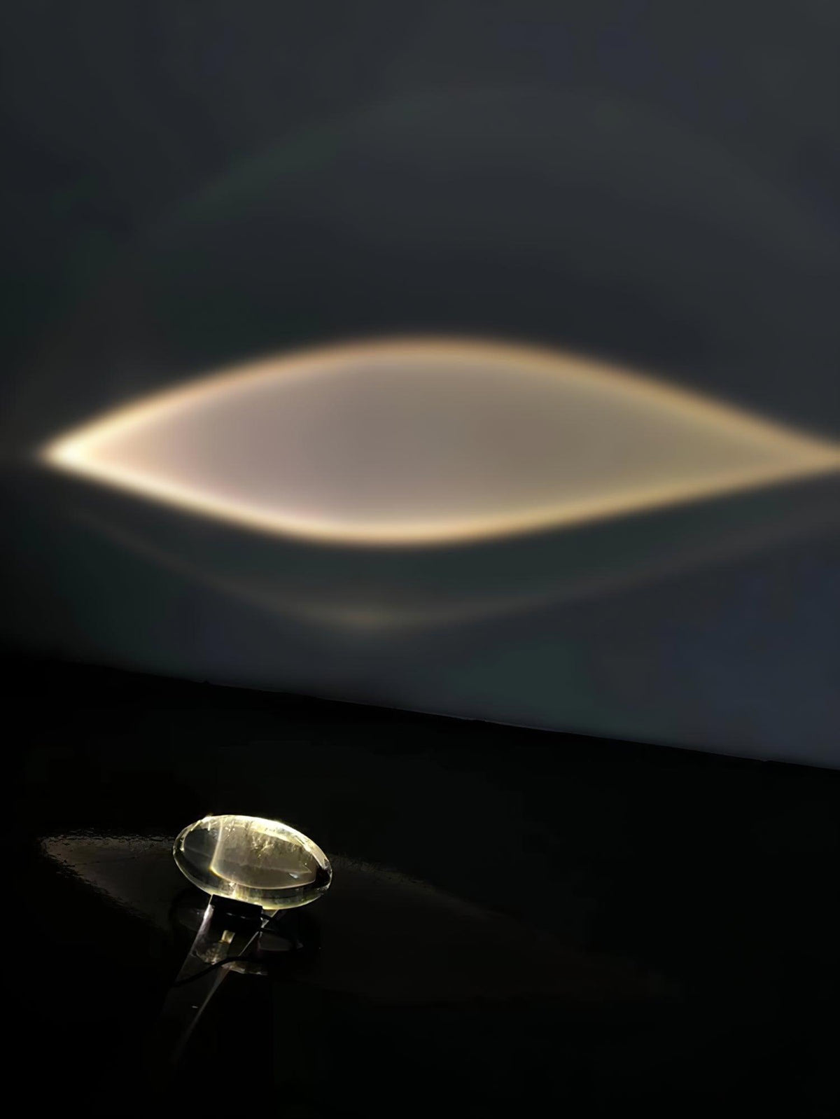 Crystal Glass Pebble Table Lamp, Sunset & Warm Night Light