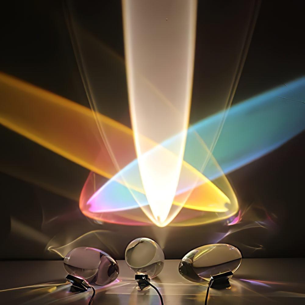 Crystal Glass Pebble Table Lamp, Sunset & Warm Night Light